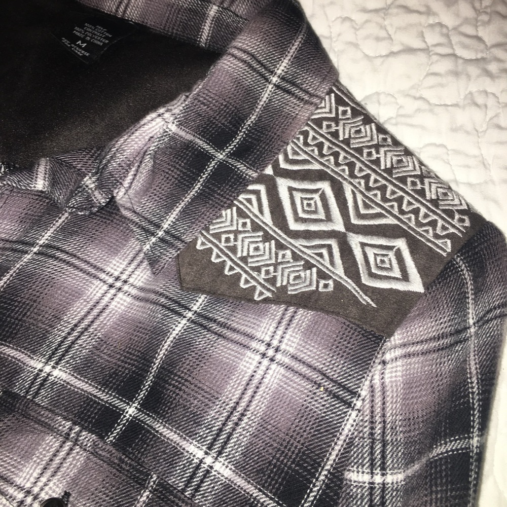 Flannel shirt with embellishments
